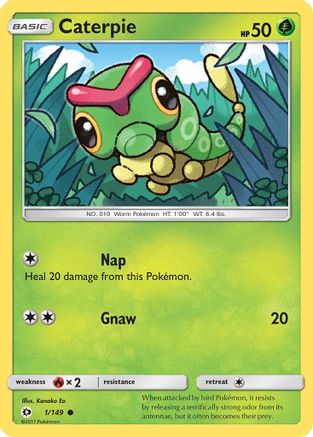 Caterpie (001/149) Reverse Holofoil [SM Base Set] - Common