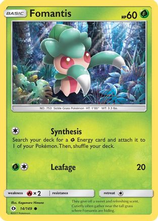 Fomantis (014/149) Reverse Holofoil [SM Base Set] - Common