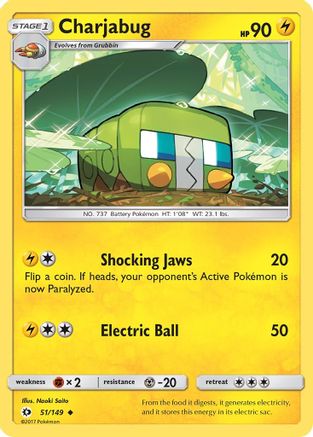 Charjabug (051/149) Reverse Holofoil [SM Base Set] - Uncommon