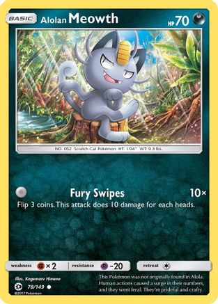 Alolan Meowth (078/149) Reverse Holofoil [SM Base Set] - Common