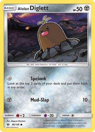 Alolan Diglett (086/149) Reverse Holofoil [SM Base Set] - Common