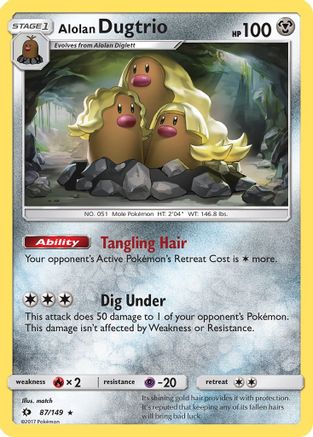 Alolan Dugtrio (087/149) Holofoil [SM Base Set] - Holo Rare