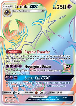 Lunala GX (Secret) (153/149) Holofoil [SM Base Set] - Secret Rare