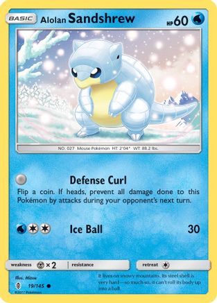 Alolan Sandshrew (019/145) Reverse Holofoil [Guardians Rising] - Common