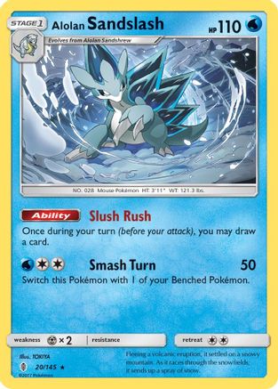 Alolan Sandslash (020/145) Reverse Holofoil [Guardians Rising] - Rare