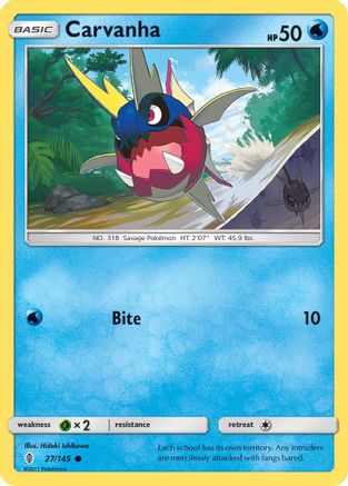 Carvanha (27/145) Reverse Holofoil [Guardians Rising] - Common