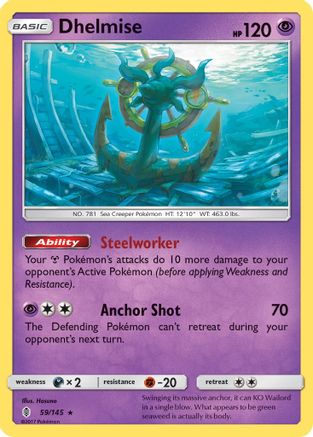 Dhelmise (059/145) Reverse Holofoil [Guardians Rising] - Holo Rare