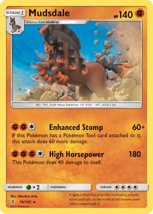 Mudsdale (076/145) Reverse Holofoil [Guardians Rising] - Holo Rare
