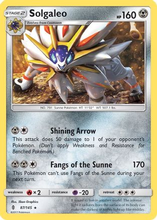 Solgaleo (087/145) Reverse Holofoil [Guardians Rising] - Rare