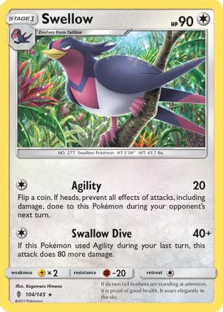 Swellow (104/145) [Guardians Rising] - Rare