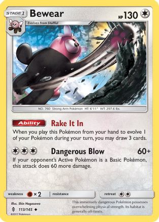 Bewear (113/145) Reverse Holofoil [Guardians Rising] - Uncommon
