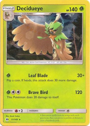 Decidueye (Cracked Ice Holo) (11/149) Holofoil [Deck Exclusives] - Holo Rare