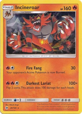 Incineroar (Cracked Ice Holo) (26/149) Holofoil [Deck Exclusives] - Holo Rare
