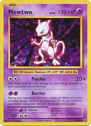 Mewtwo (Cracked Ice Holo) (051/108) Holofoil [Deck Exclusives] - Holo Rare