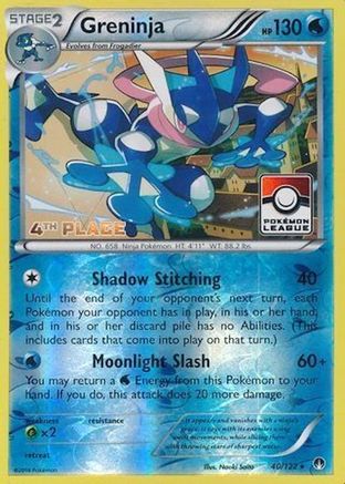 Greninja (Pokemon League) [4th Place] (40/122) Reverse Holofoil [League & Championship Cards] - Promo
