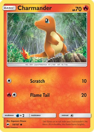 Charmander (018/147) Reverse Holofoil [Burning Shadows] - Common