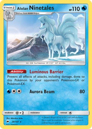 Alolan Ninetales (028/147) Reverse Holofoil [Burning Shadows] - Rare