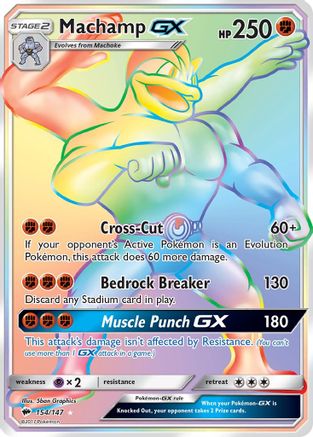 Machamp GX (Secret) (154/147) Holofoil [Burning Shadows] - Secret Rare