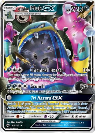 Alolan Muk GX (084/147) Holofoil [Burning Shadows] - Ultra Rare