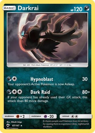Darkrai (087/147) Holofoil [Burning Shadows] - Holo Rare