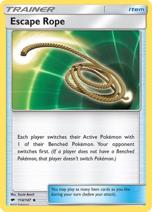 Escape Rope (114/147) Reverse Holofoil [Burning Shadows] - Uncommon