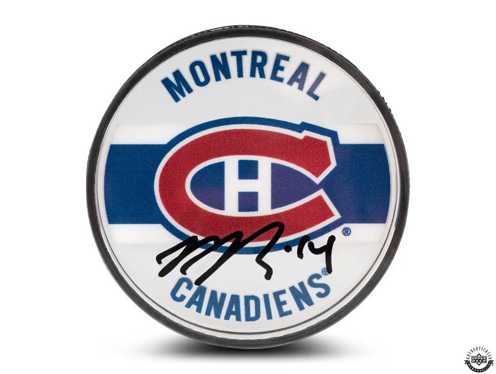 Nick Suzuki Autographed Montreal Canadiens Acrylic Puck (Upper Deck Authenticated)