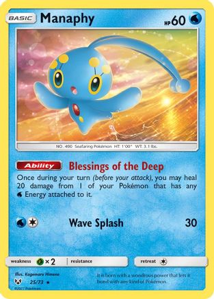 Manaphy (025/73) Holofoil [Shining Legends] - Holo Rare