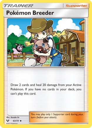 Pokemon Breeder (063/73) Reverse Holofoil [Shining Legends] - Uncommon