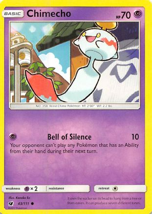 Chimecho (043/111) Reverse Holofoil [Crimson Invasion] - Common