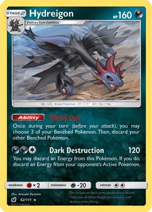 Hydreigon (062/111) Reverse Holofoil [Crimson Invasion] - Rare