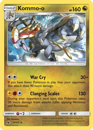 Kommo-o (077/111) Reverse Holofoil [Crimson Invasion] - Rare