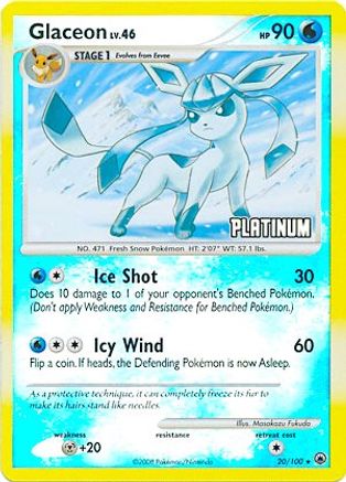 Glaceon [Platinum] (020/100) Reverse Holofoil [Burger King Promos] - Promo