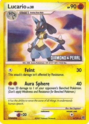 Lucario [Diamond & Pearl] (6/130) Reverse Holofoil [Burger King Promos] - Promo