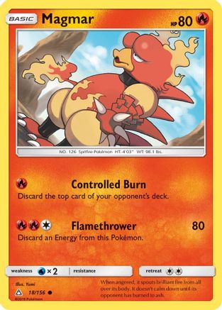 Magmar (018/156) Reverse Holofoil [Ultra Prism] - Common