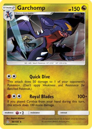 Garchomp (099/156) Reverse Holofoil [Ultra Prism] - Rare