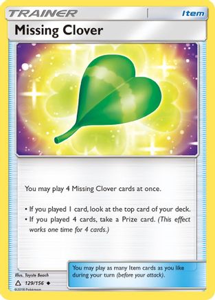 Missing Clover (129/156) Reverse Holofoil [Ultra Prism] - Uncommon