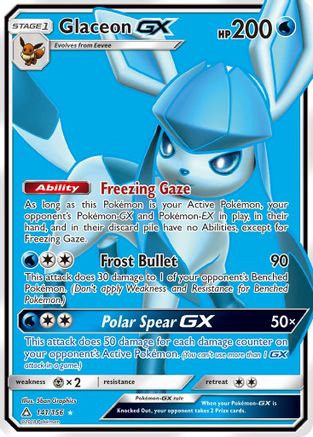 Glaceon GX (Full Art) (141/156) Holofoil [Ultra Prism] - Ultra Rare