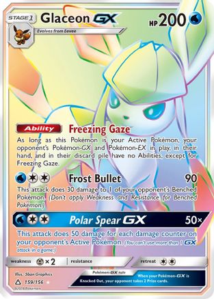 Glaceon GX (Secret Rare) (159/156) Holofoil [Ultra Prism] - Secret Rare