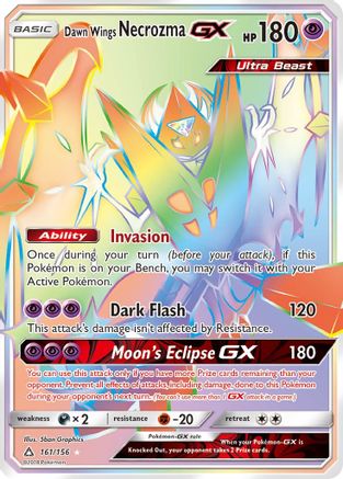 Dawn Wings Necrozma GX (Secret Rare) (161/156) Holofoil [Ultra Prism] - Secret Rare