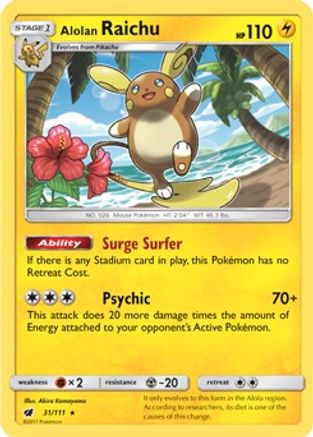 Alolan Raichu (SM Crimson Invasion) (031/111) [Deck Exclusives] - Rare