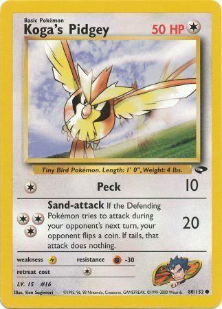 Koga's Pidgey (080/132) Unlimited [Gym Challenge] - Common