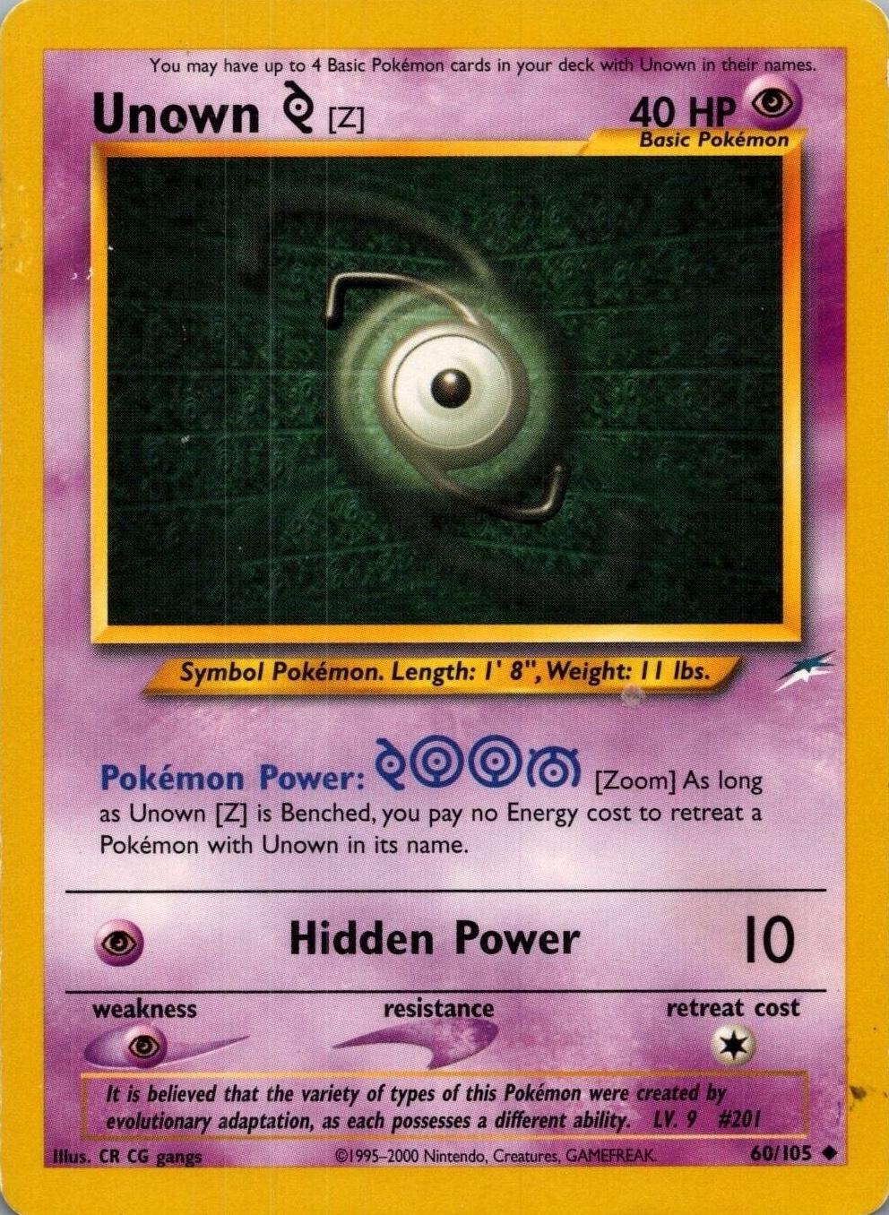 Unown [Z] (60/105) Unlimited [Neo Destiny] - Uncommon