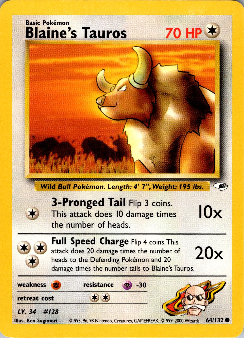 Blaine's Tauros (064/132) Unlimited [Gym Heroes] - Common