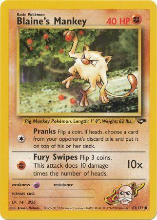 Blaine's Mankey (063/132) Unlimited [Gym Challenge] - Common