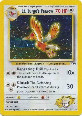 Lt. Surge's Fearow (007/132) Unlimited Holofoil [Gym Heroes] - Holo Rare