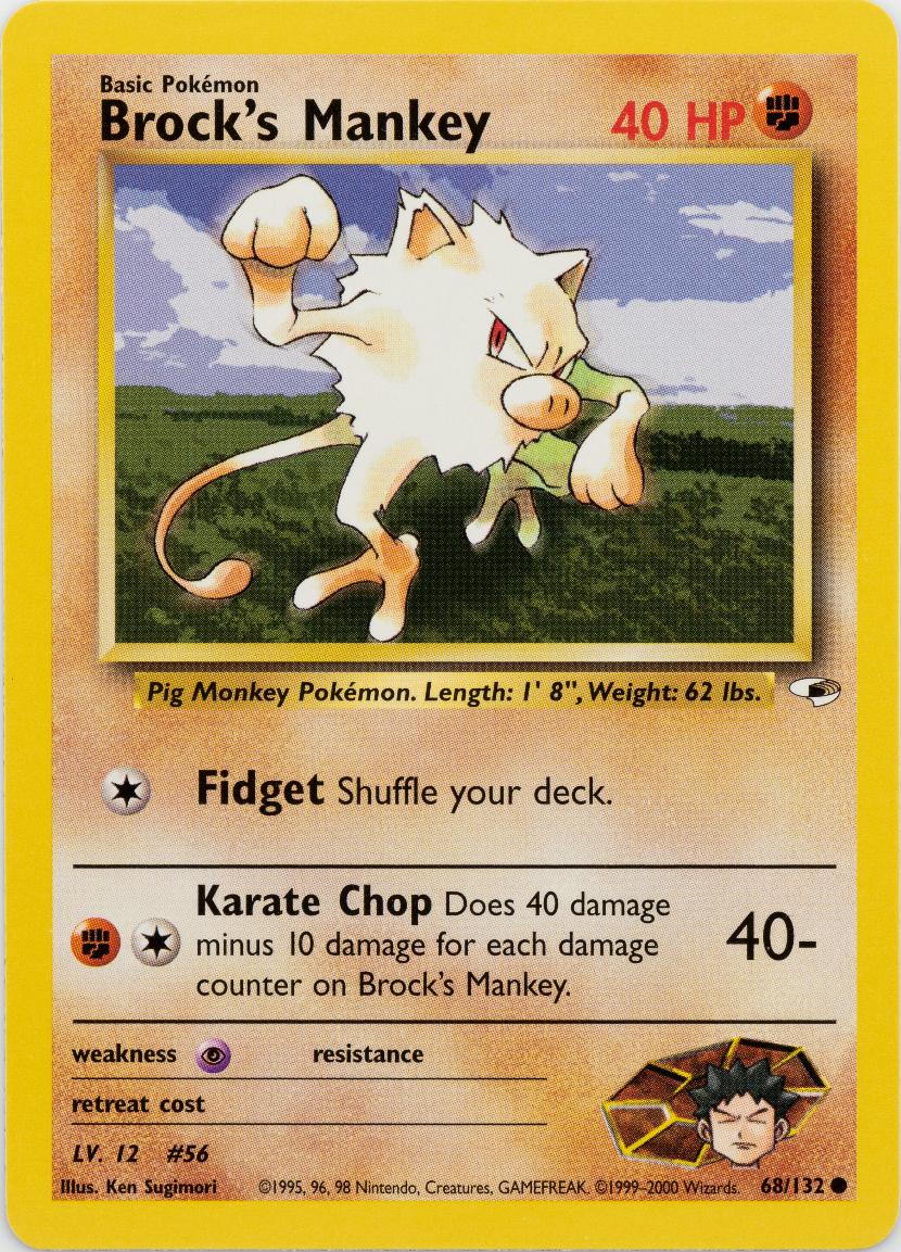 Brock's Mankey (068/132) Unlimited [Gym Heroes] - Common