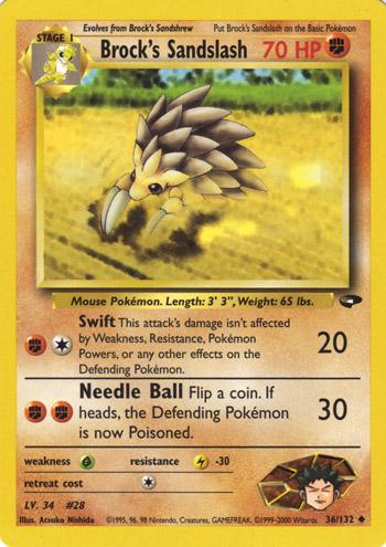 Brock's Sandslash (036/132) Unlimited [Gym Challenge] - Uncommon