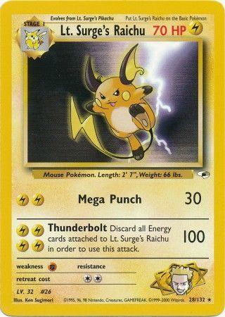 Lt. Surge's Raichu (028/132) Unlimited [Gym Heroes] - Rare