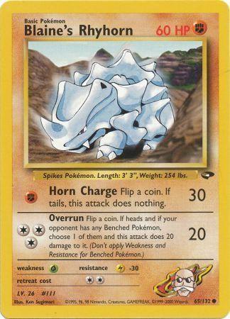 Blaine's Rhyhorn (065/132) Unlimited [Gym Challenge] - Common