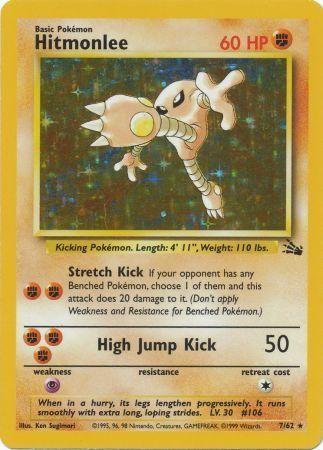 Hitmonlee (007/62) Unlimited Holofoil [Fossil] - Holo Rare